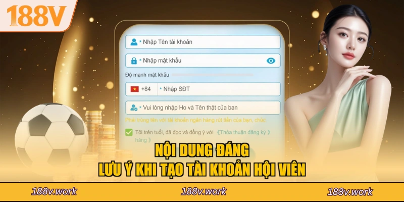Nội dung đáng lưu ý khi tạo tài khoản hội viên